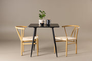 Venture Design Alfons & Polar Matstolar Beige + Rektangulära Matbord 75 x 75 Svart