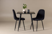 Venture Design Polar Matstolar 2-pack Svart + Rektangulära Matbord 75 x 75 Svart