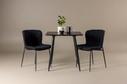 Venture Design Polar & Modesto Rektangulära Matbord 75 x 75 Svart + Matstolar 2-pack Svart