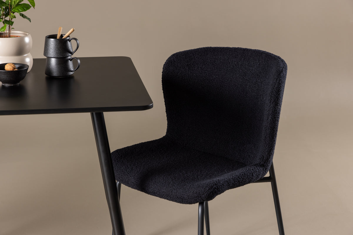 Venture Design Polar & Modesto Rektangulära Matbord 75 x 75 Svart + Matstolar 2-pack Svart