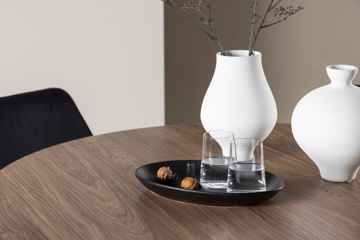 Venture Design Night & Olivia Matstolar 2-pack Svart + Runda Matbord ⌀110 Brun