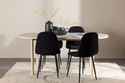 Venture Design Polar & Andy Matstolar 2-pack Svart + Ovala Matbord 180 x 90 Vitputsad