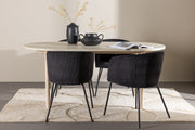 Venture Design Berit & Andy Matstolar Svart + Ovala Matbord 180 x 90 Vitputsad