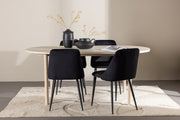 Venture Design Night & Andy Matstolar 2-pack Svart + Ovala Matbord 180 x 90 Vitputsad