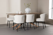 Venture Design Agnes & Piazza Matstolar 2-pack Vit + Rektangulära Matbord 180 x 90 Mocka
