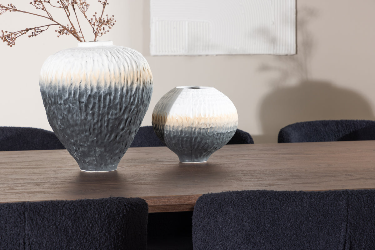 Venture Design Modesto & Olivia Matstolar 2-pack Svart + Rektangulära Matbord 210 x 100 Mocka