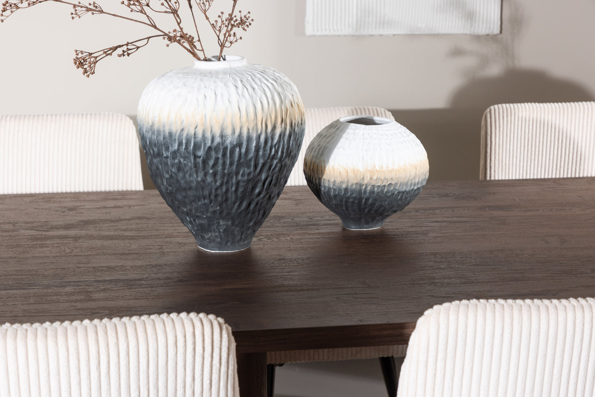 Venture Design Leone & Olivia Matstolar 2-pack Beige + Rektangulära Matbord 210 x 100 Mocka