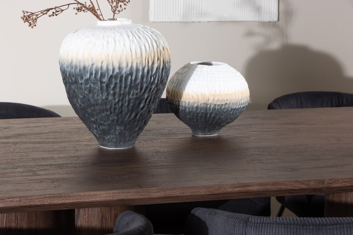 Venture Design Berit & Olivia Matstolar Svart + Rektangulära Matbord 210 x 100 Mocka
