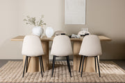 Venture Design Polar & Olivia Matstolar 2-pack Beige + Rektangulära Matbord 210 x 100 Natur