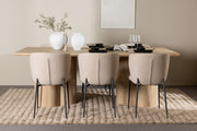 Venture Design Modesto & Olivia Matstolar 2-pack Beige + Rektangulära Matbord 210 x 100 Natur