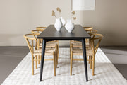 Venture Design Alfons & Ellis Matstolar Beige + Rektangulära Matbord 230 x 85 Svart
