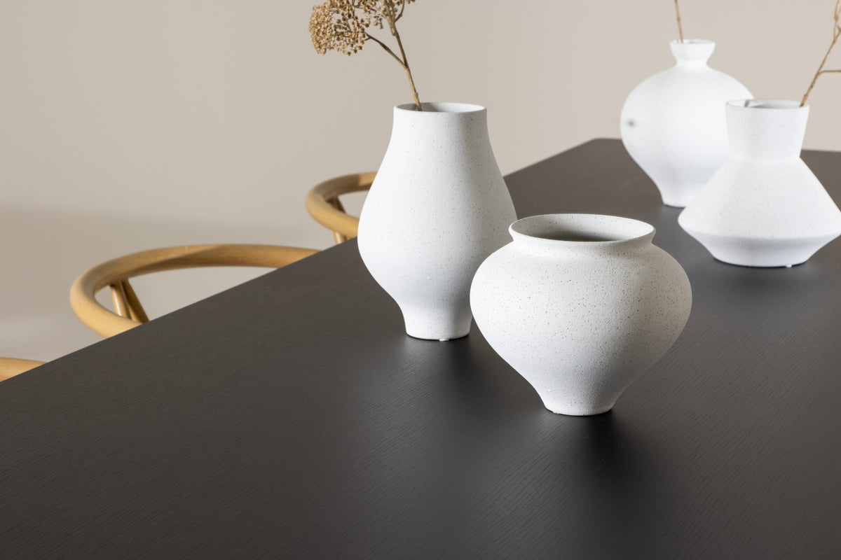 Venture Design Alfons & Ellis Matstolar Beige + Rektangulära Matbord 230 x 85 Svart