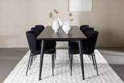 Venture Design Modesto & Ellis Matstolar 2-pack Svart + Rektangulära Matbord 230 x 85 Svart