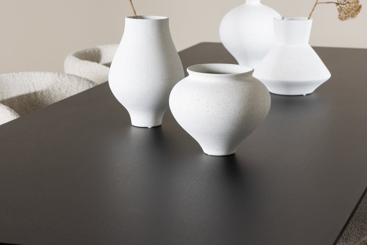 Venture Design Agnes & Ellis Matstolar 2-pack Vit + Rektangulära Matbord 230 x 85 Svart