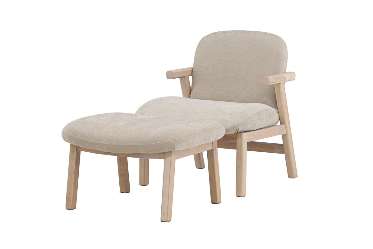 Venture Design Rile Ottoman 60 x 42 x 70 Beige + Fåtöljer Beige