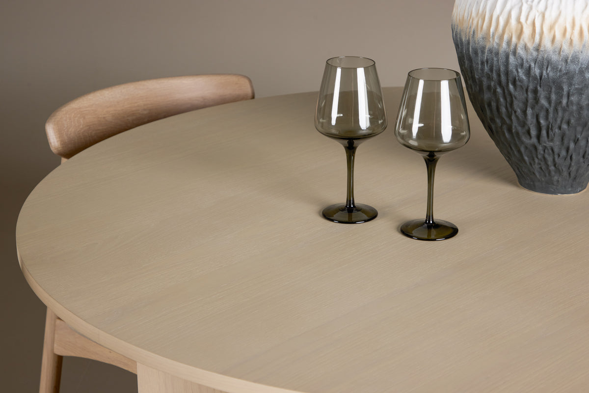 Venture Design Ven & Tyresö Matstolar 2-pack Vitputsad + Runda Matbord ⌀120 Vitputsad