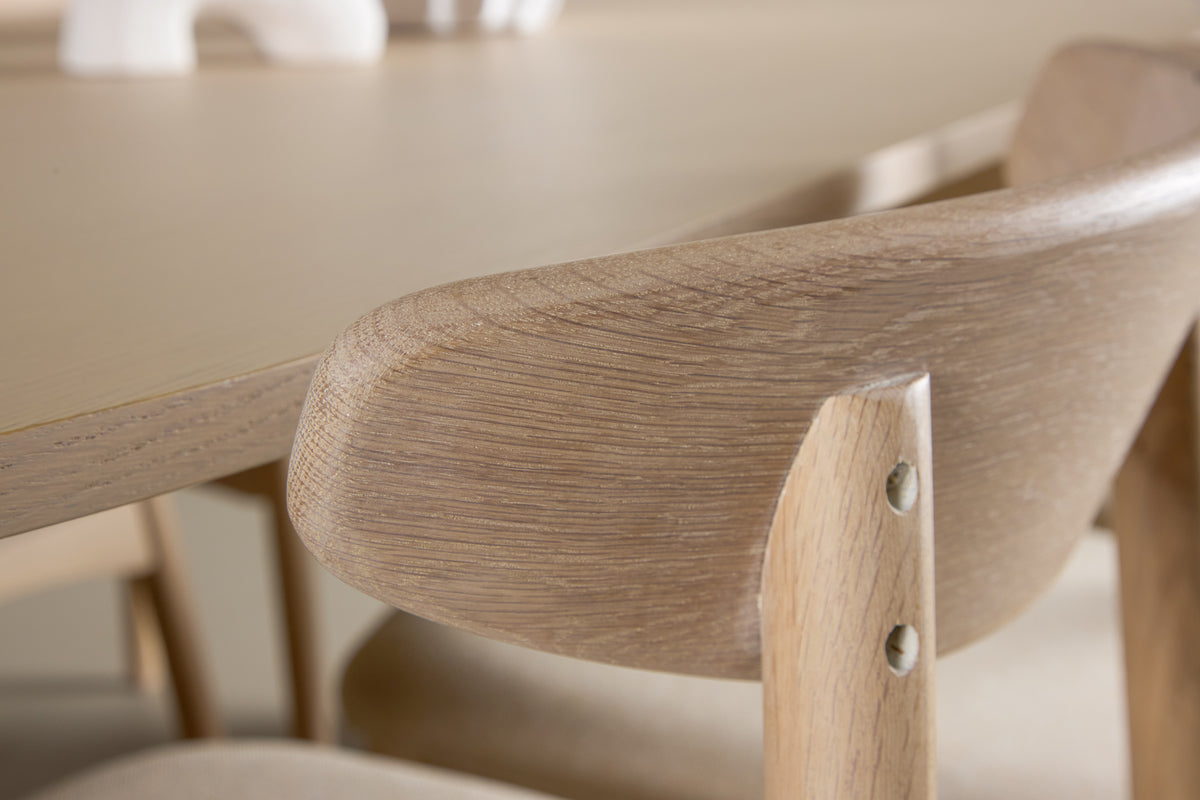 Venture Design Ven & Tyresö Matstolar 2-pack Vitputsad + Ovala Matbord 220 x 100 Vitputsad