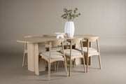 Venture Design Ven & Tyresö Matstolar 2-pack Vitputsad + Ovala Matbord 220 x 100 Vitputsad