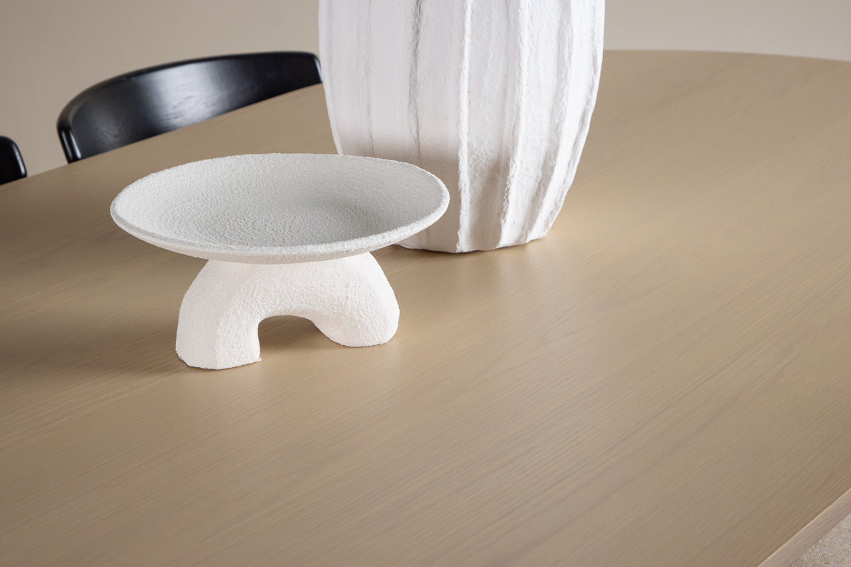 Venture Design Ven & Tyresö Matstolar 2-pack Svart + Ovala Matbord 220 x 100 Vitputsad