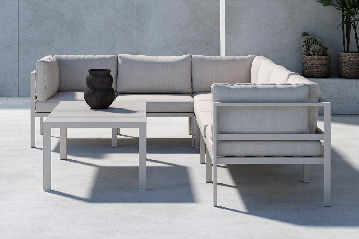 Venture Design Copacabana Soffbord 120 x 70 Beige + Soffmoduler Beige + Soffmoduler Beige