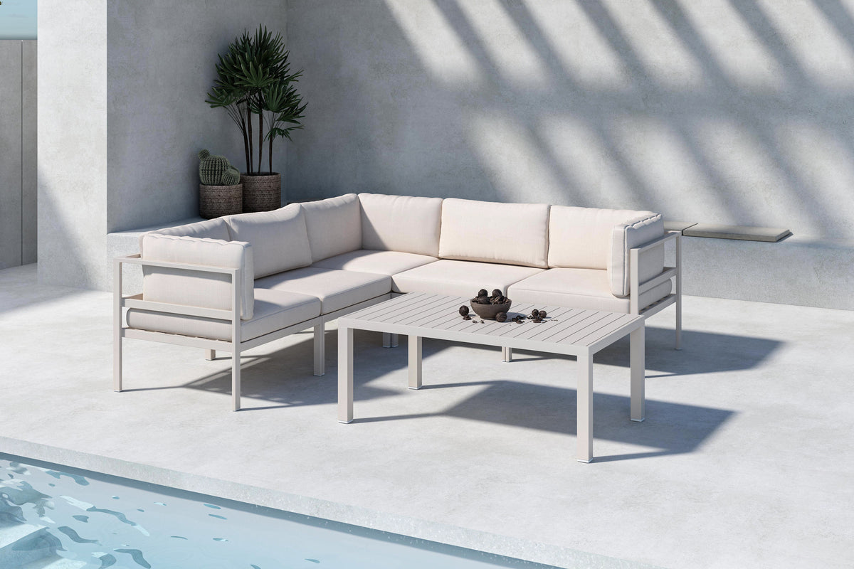 Venture Design Copacabana Soffbord 120 x 70 Beige + Soffmoduler Beige + Soffmoduler Beige