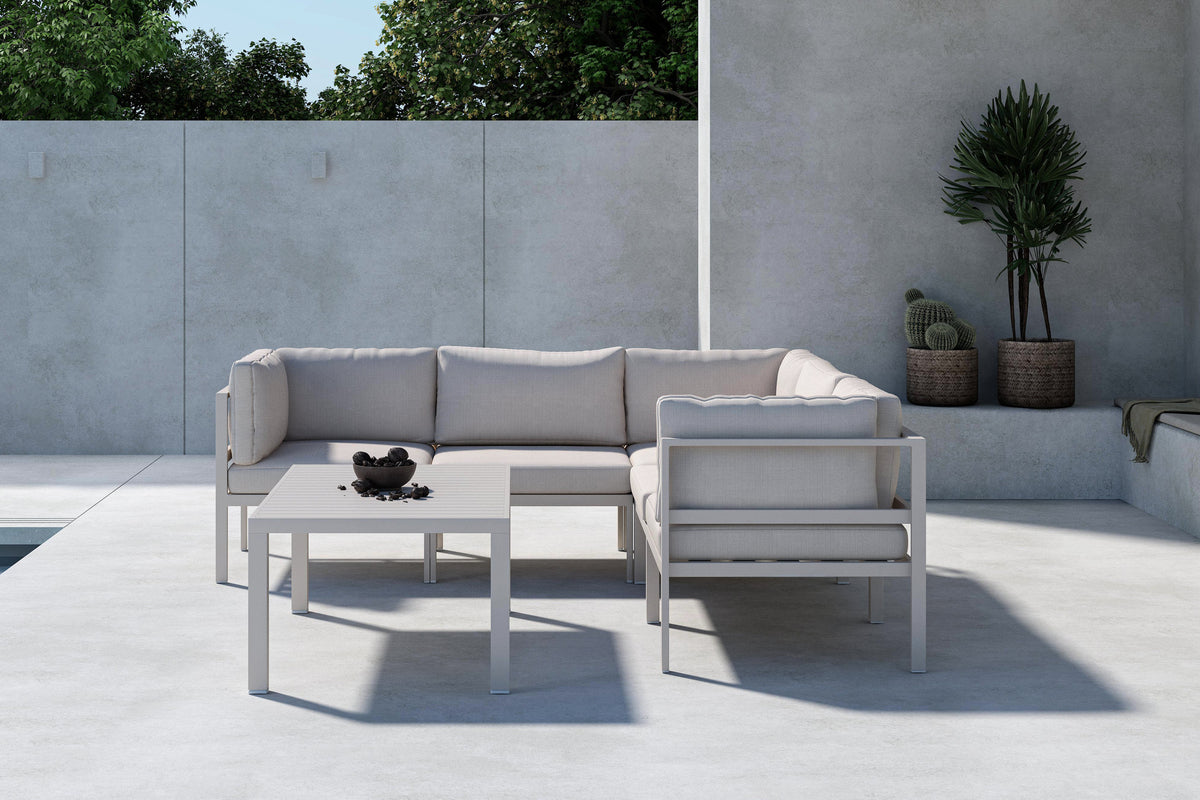 Venture Design Copacabana Soffbord 120 x 70 Beige + Soffmoduler Beige + Soffmoduler Beige
