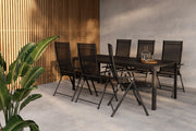 Venture Design Giardini & Levanzo Rektangulära Matbord 200 x 90 Svart + Positionsstolar 2-pack Svart