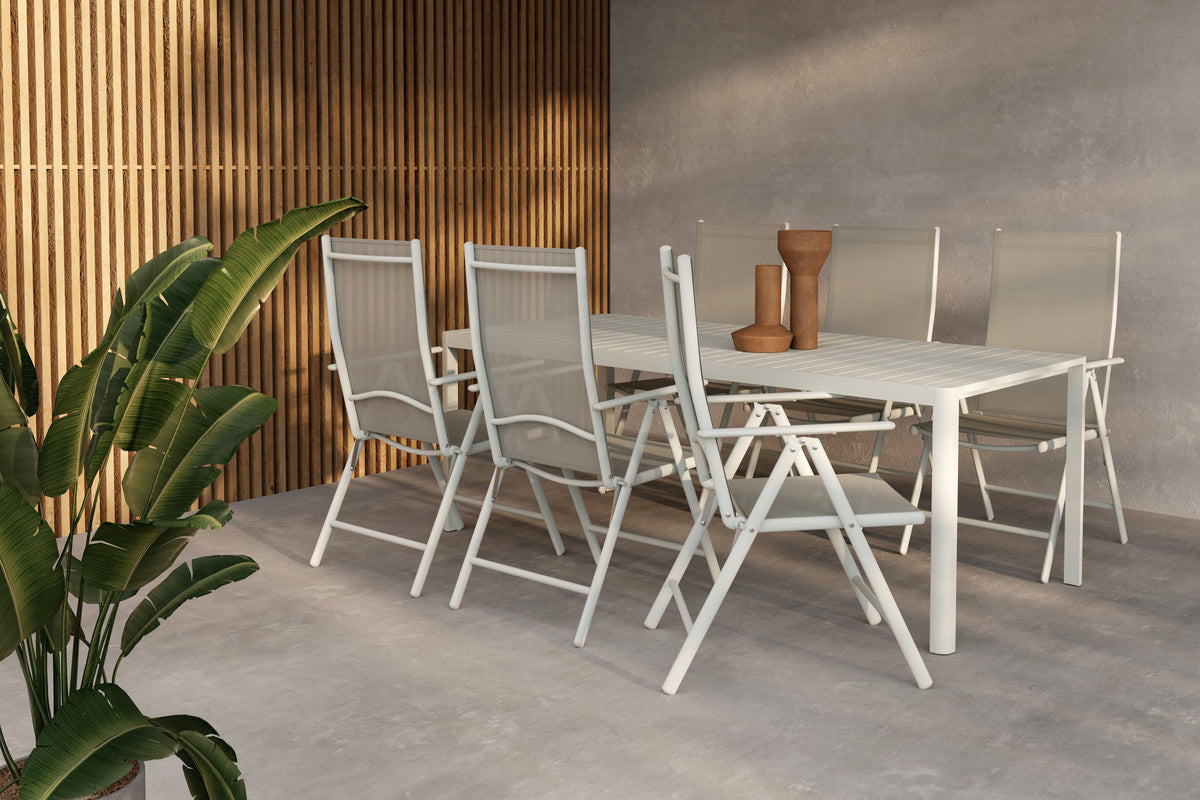Venture Design Break & Giardini Matstolar 2-pack Beige + Rektangulära Matbord 200 x 90 Beige