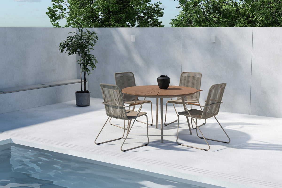 Venture Design Bois & San Vito Matstolar Beige + Runda Matbord ⌀120 Beige