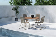 Venture Design Bois & San Vito Matstolar Beige + Runda Matbord ⌀120 Beige