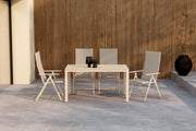 Venture Design Levanzo & Mirko Positionsstolar 2-pack Beige + Rektangulära Matbord 140 x 80 Beige
