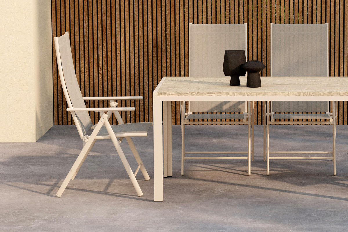 Venture Design Levanzo & Mirko Positionsstolar 2-pack Beige + Rektangulära Matbord 140 x 80 Beige
