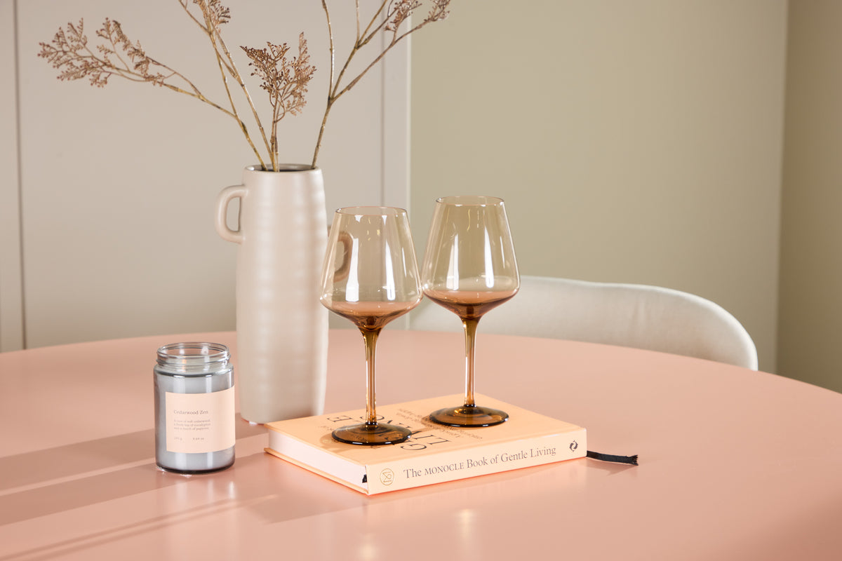 Venture Design Lanzo & Lilja Runda Matbord ⌀120 Persika + Matstolar 2-pack Beige