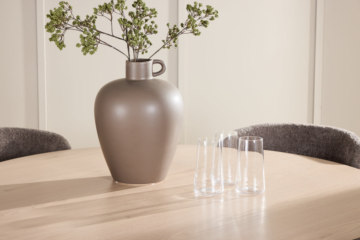 Venture Design Flora & Astoria Runda Matbord ⌀120 Vitputsad + Matstolar 2-pack Brun