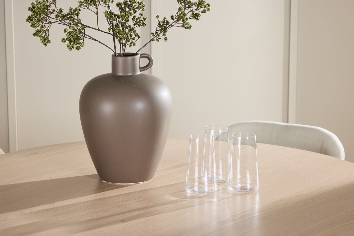 Venture Design Flora & Lilja Runda Matbord ⌀120 Vitputsad + Matstolar 2-pack Beige