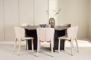 Venture Design Strada & Astoria Rektangulära Matbord ⌀120 Svart + Matstolar 2-pack Beige