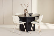 Venture Design Strada & Lilja Rektangulära Matbord ⌀120 Svart + Matstolar 2-pack Beige