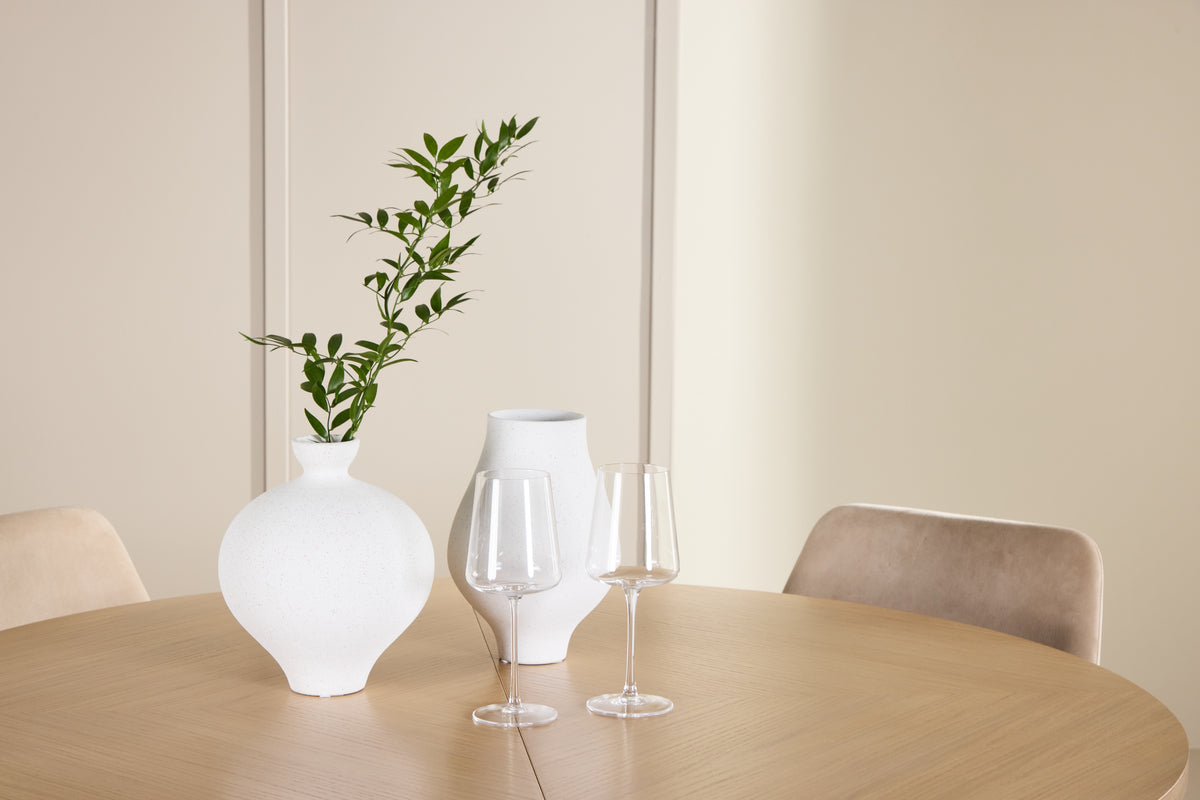 Venture Design Night & Strada Matstolar 2-pack Beige + Rektangulära Matbord ⌀120 Vitputsad