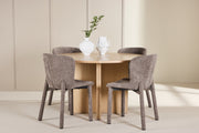 Venture Design Strada & Astoria Rektangulära Matbord ⌀120 Vitputsad + Matstolar 2-pack Brun