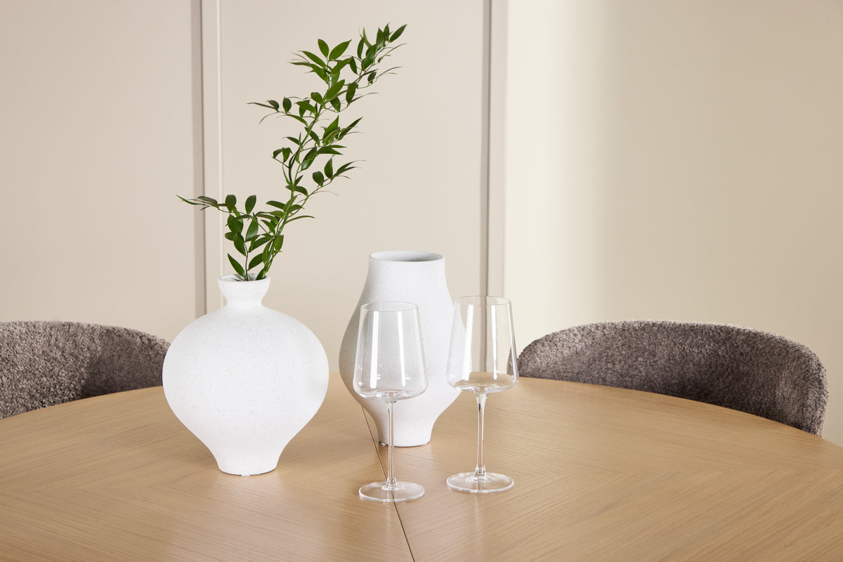 Venture Design Strada & Astoria Rektangulära Matbord ⌀120 Vitputsad + Matstolar 2-pack Brun