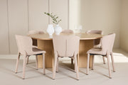 Venture Design Strada & Astoria Rektangulära Matbord ⌀120 Vitputsad + Matstolar 2-pack Beige