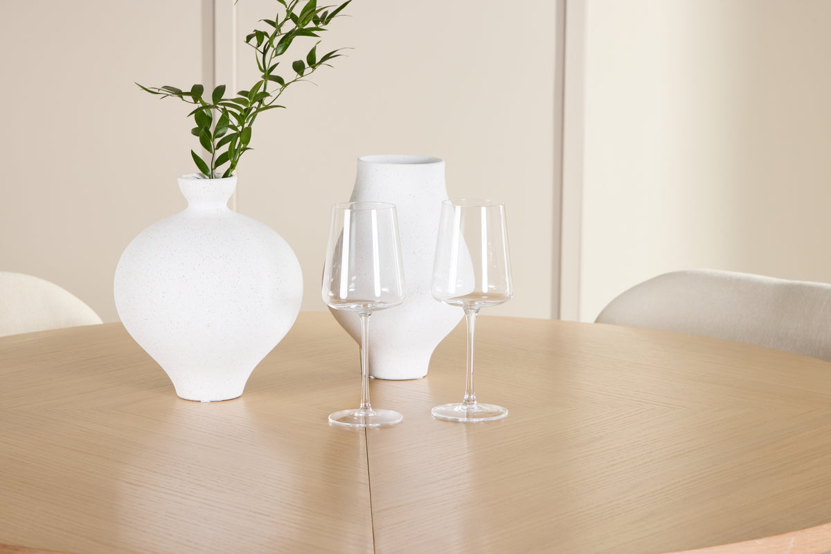 Venture Design Strada & Lilja Rektangulära Matbord ⌀120 Vitputsad + Matstolar 2-pack Beige
