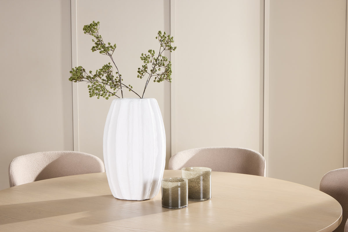 Venture Design Copenhagen & Astoria Runda Matbord ⌀140 Vitputsad + Matstolar 2-pack Beige