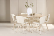 Venture Design Copenhagen & Lilja Runda Matbord ⌀140 Vitputsad + Matstolar 2-pack Beige