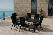 Venture Design Giardini & Levanzo Rektangulära Matbord 200 x 90 Svart + Positionsstolar 2-pack Svart