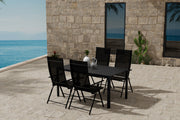 Venture Design Giardini & Levanzo Rektangulära Matbord 150 x 85 Svart + Positionsstolar 2-pack Svart
