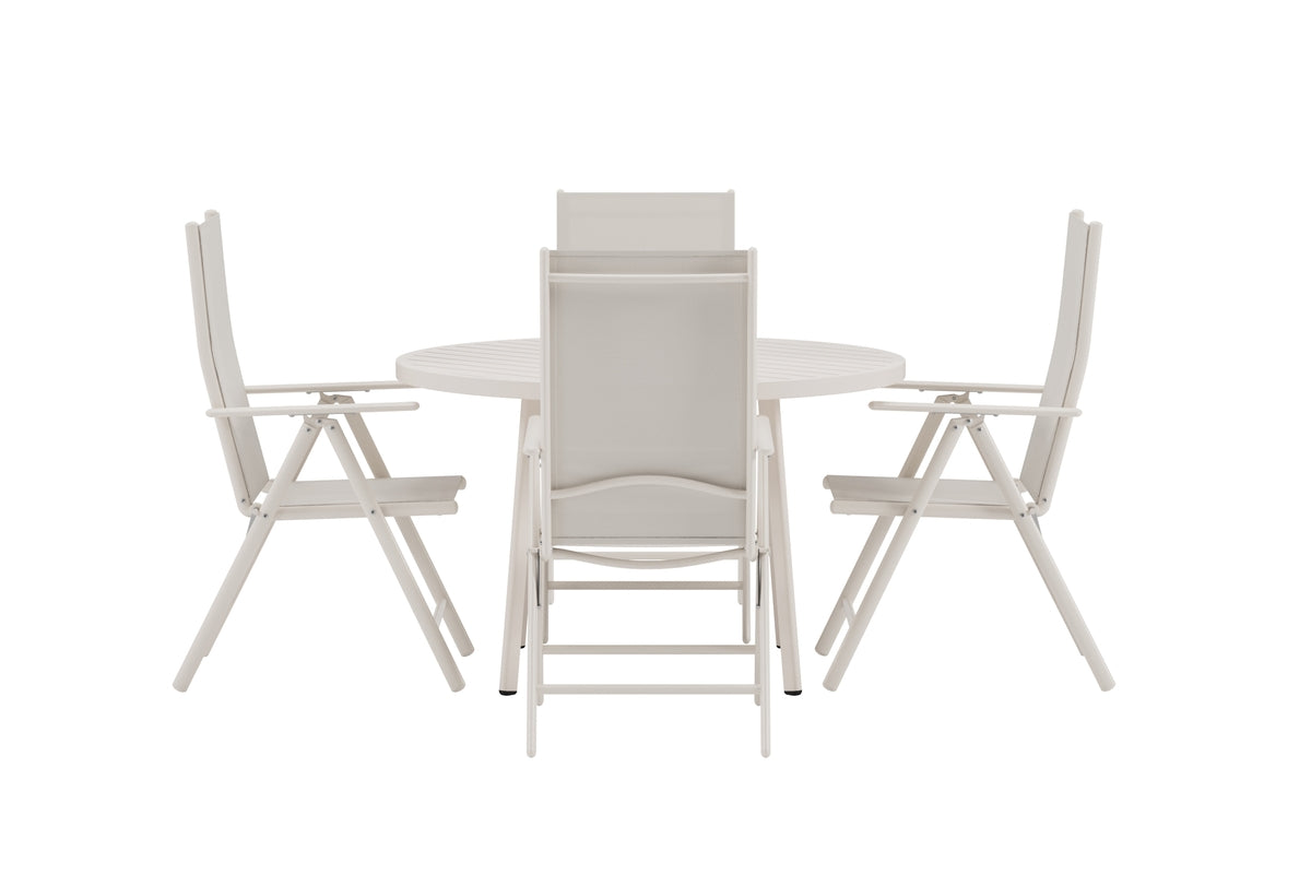 Venture Design Break & Giardini Matstolar 2-pack Beige + Runda Matbord Ø120 Beige