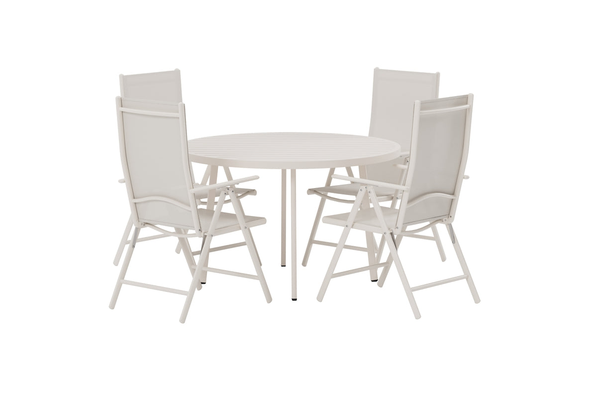 Venture Design Break & Giardini Matstolar 2-pack Beige + Runda Matbord Ø120 Beige