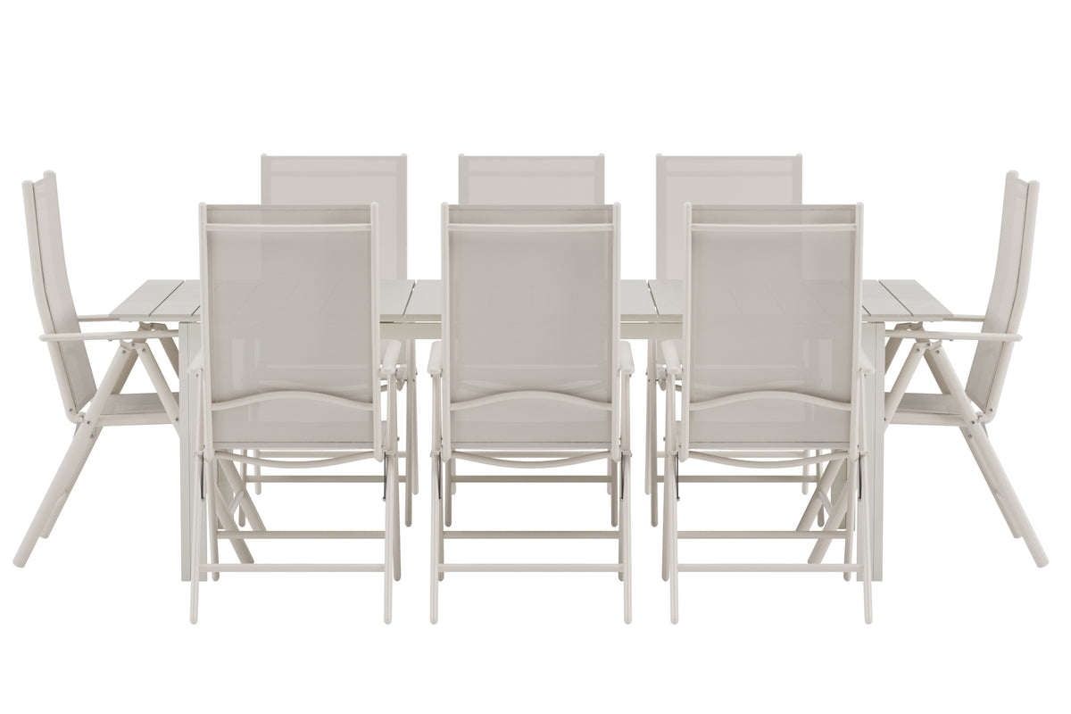 Venture Design Break & Levels Matstolar 2-pack Beige + Rektangulära Matbord 229 × 100 Beige
