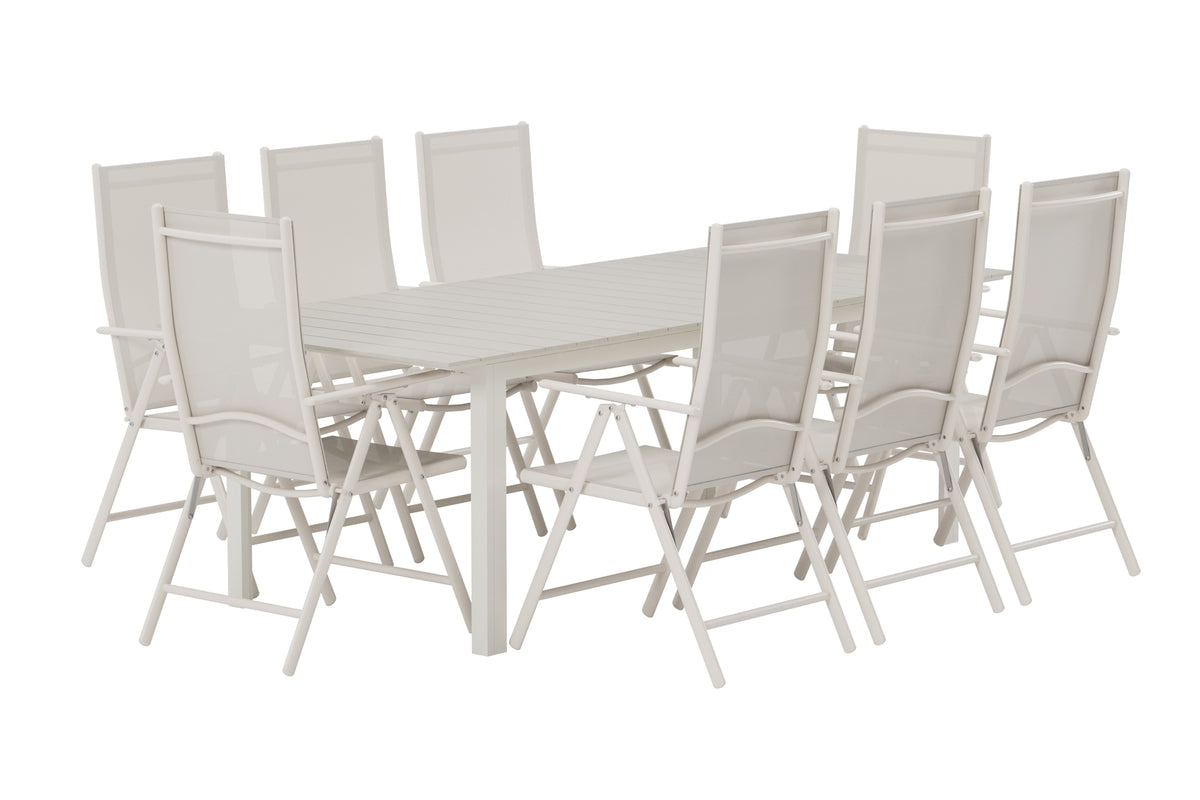 Venture Design Break & Levels Matstolar 2-pack Beige + Rektangulära Matbord 229 × 100 Beige